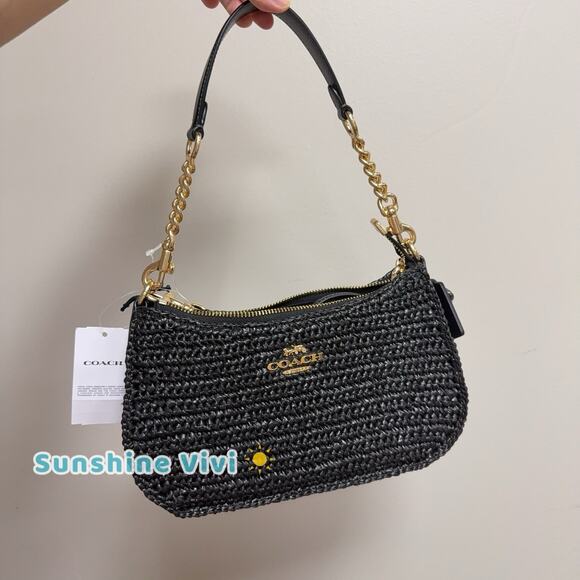 NWT Coach Teri Shoulder Bag Crossbody CBI17 Straw Gold/Black